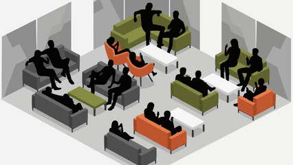 People Sitting in Waiting Room Chairs.