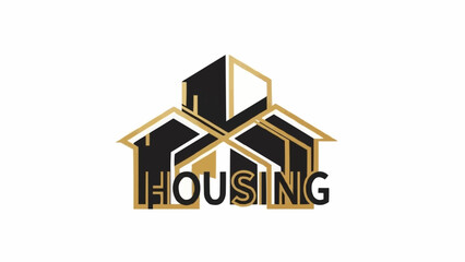 Housing Logo with House Illustration Design.