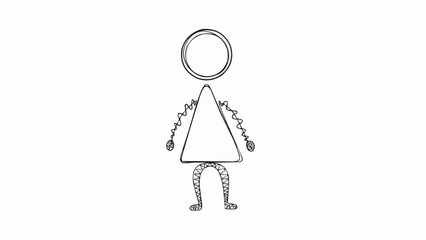 Simple Hand Drawn Stick Figure Character.