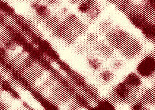 Burgundy halftone diagonal stripes with bokeh dot texture