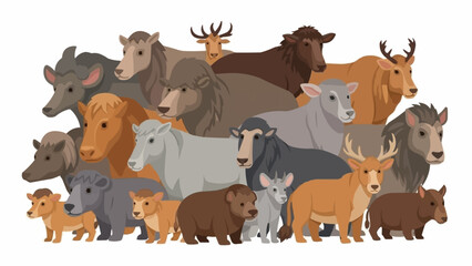 Collection of Various Wild Animals Together.
