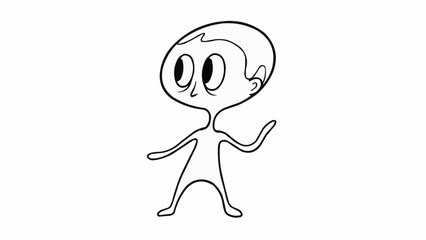 Simple Cartoon Character With Large Eyes.