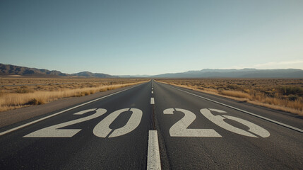 Fototapeta premium 2026 on a road
