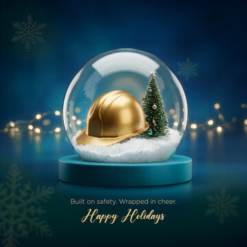Construction conceptual hat charistmas snow ball
