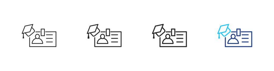 Intern icon set outline multistyle vector illustrations concept
