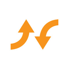 Up Down Curved Arrow Icon &ndash; Growth and Decline Direction Symbol