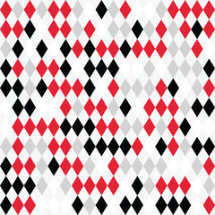 Black Red and White Harlequin Diamond Background Casino Style
