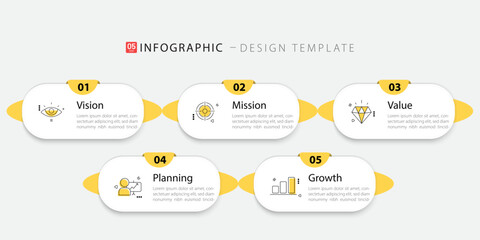 Timeline Creator infographic template. 5 Step timeline journey, calendar Flat simple infographics design template. presentation graph. Business concept with 5 options, vector illustration.