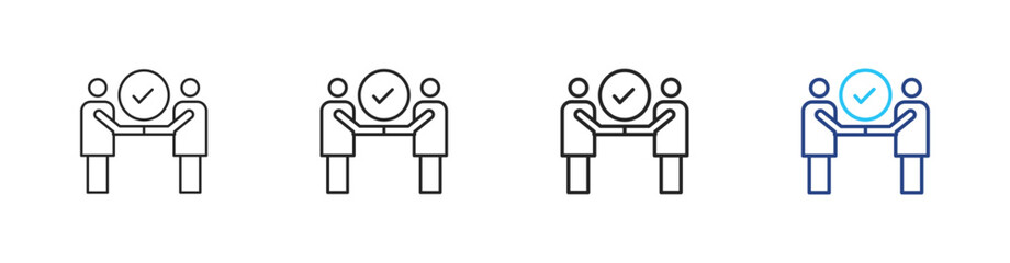 Welcome icon set outline multistyle vector illustrations concept