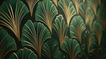 Art Deco Green and Gold Pattern
