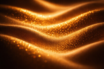 Luxury glamour elegance luminosity warmth shimmering golden wave texture with bokeh sparkle and soft light creating a tranquil opulent atmosphere and warm emotional glow