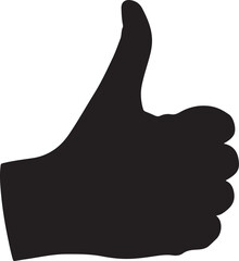 Minimalist Black Thumbs Up Hand Gesture Vector Icon Isolated