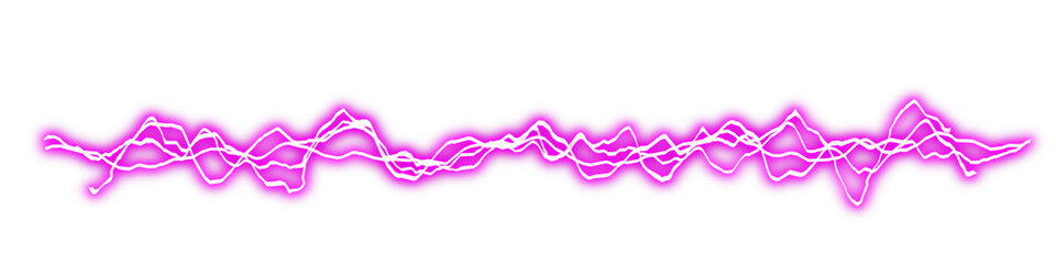 Pink electric thunderbolt energy effect isolated on white background