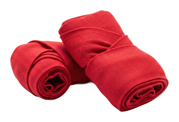 Medical facility product display first aid red bandages supplies isolated on transparent background