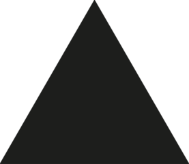 A stark black triangle dominates a completely black background simple geometry