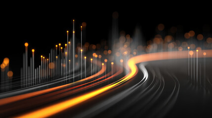 Data technology abstract light line curve motion speed orange glow data technology abstract light line curve motion speed orange glow dark