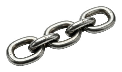 Industrial action chain links factory workshop metal detail isolated on transparent background