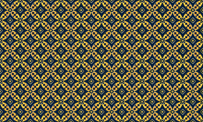 Premium navy blue and gold seamless geometric pattern, luxury art deco style ornament for high-end packaging.