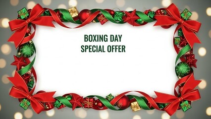 Boxing Day Special Offer Frame with Christmas Decorations