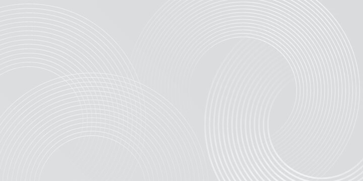 Abstract white glowing geometric lines on gray modern gradien light