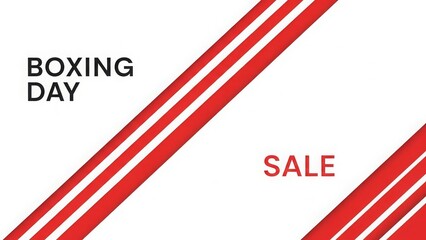 Minimal Boxing Day Sale Banner with Red Diagonal Stripes