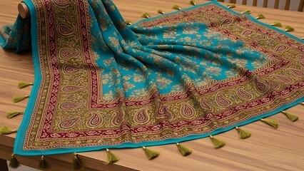 Printed dupatta edge.