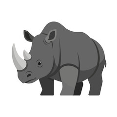 Fototapeta premium A detailed illustration of a rhinoceros standing on a white background.