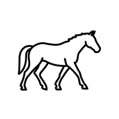 Obraz premium A simple line drawing of a horse walking gracefully.