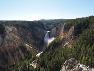 Distant View of Lower Falls from Artist Point