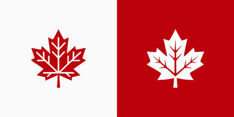 Maple leaf vector logo design with modern, simple, clean and abstract style.