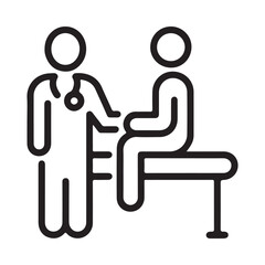 Fototapeta premium Doctor and patient consultation a simple line drawing illustration