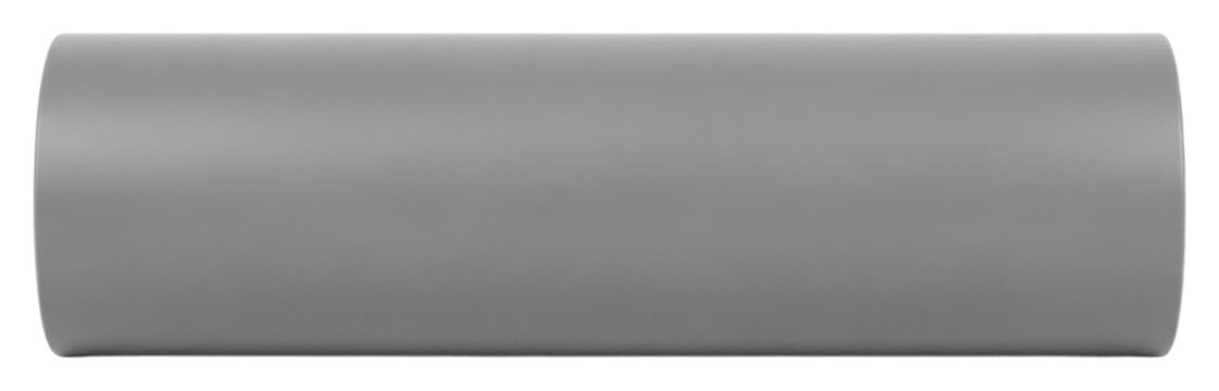 Rolling gray cylinder product minimalistic isolated on transparent background