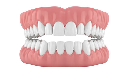 Obraz premium Realistic dentures isolated PNG on transparent background, dental prosthesis for tooth replacement and oral health care