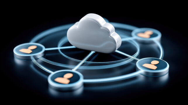 Efficient digital cloud computing network connects global data technology user - Powered by Adobe