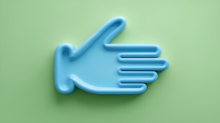 Illustration of a blue thumbs up indicating that it like, social networks, social media, on screen green, copy space