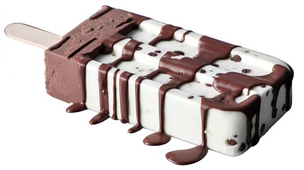 Chocolate and vanilla ice pop or frozen popsicle