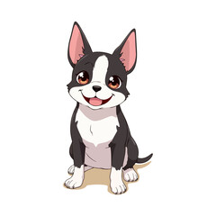 Cute Boston Terrier Clipart 03