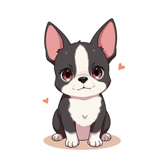 Cute Boston Terrier Clipart 02