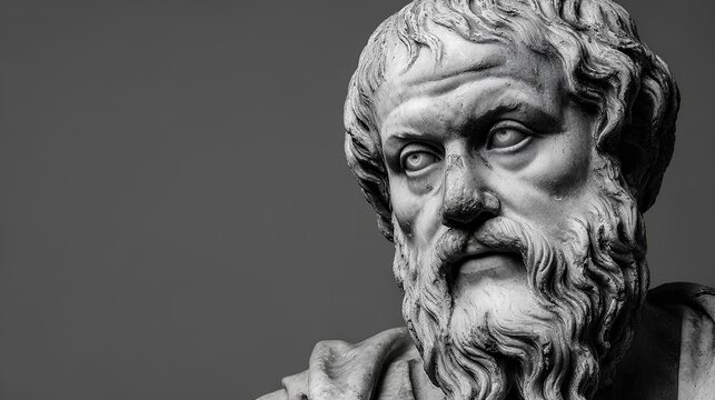 Stone sculpture of the Greek philosopher Plato