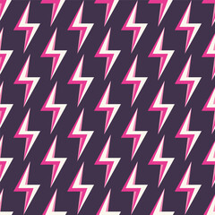 Retro Repeated Lightning Bolt Illustration Seamless Pattern, Electric and Striking