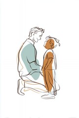 father and child looking at each other