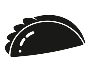 Black and white taco illustration isolated on transparent background
