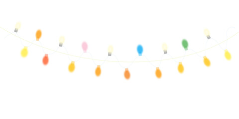 Minimalist Night Photography of Hanging Glowing Orbs on a Thin Wire.