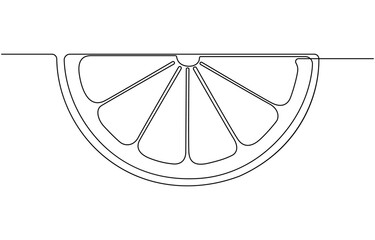 Continuous single line drawing of orange fruit.