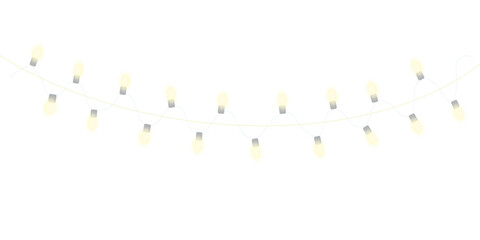 Warm Amber Light Beads Hanging in a Graceful Symmetrical Curve.