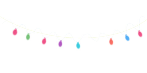 Colourful string light on white 