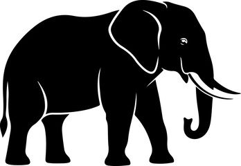 Fototapeta premium Elephant Silhouette Family Vector Set
