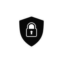 Cybersecurity Shield with Data Lock. Information Security Protection Icon. Data Security Shield Symbol.