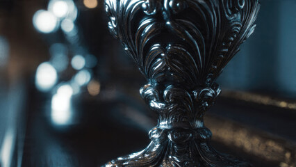 Ornate Silver Chalice Detail