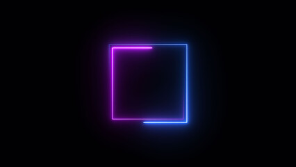Abstract neon squire icon illustration background 4k.